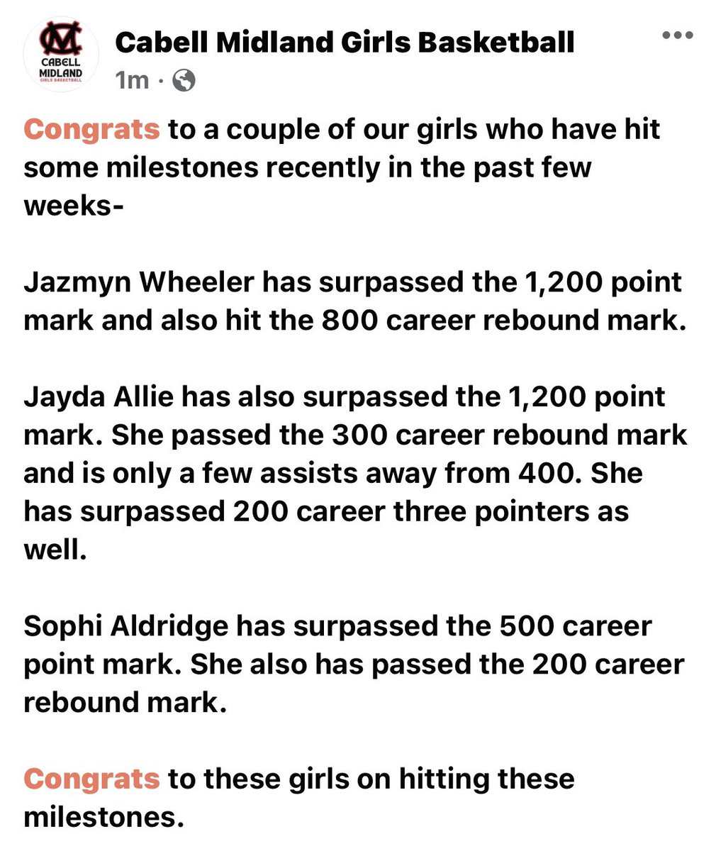 Congrats to these girls on their recent milestones