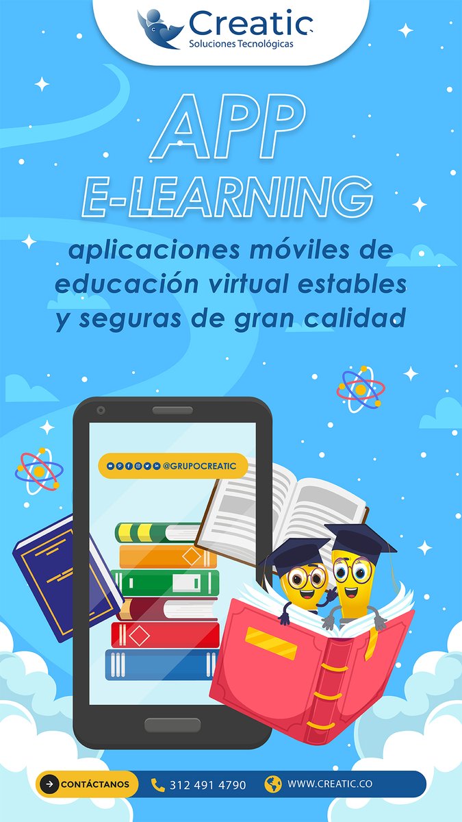 creamostic's tweet image. Desarrollo de Software  Aplicaciones móviles en educación virtual
✔ Accede desde cualquier dispositivo a tu plataforma móvil 📲 312 491 4790.

#SoftwareaLaMedida #DesarrolloDeApp #AppElearning #DesarrolloDeSoftware #EducacionVirtual