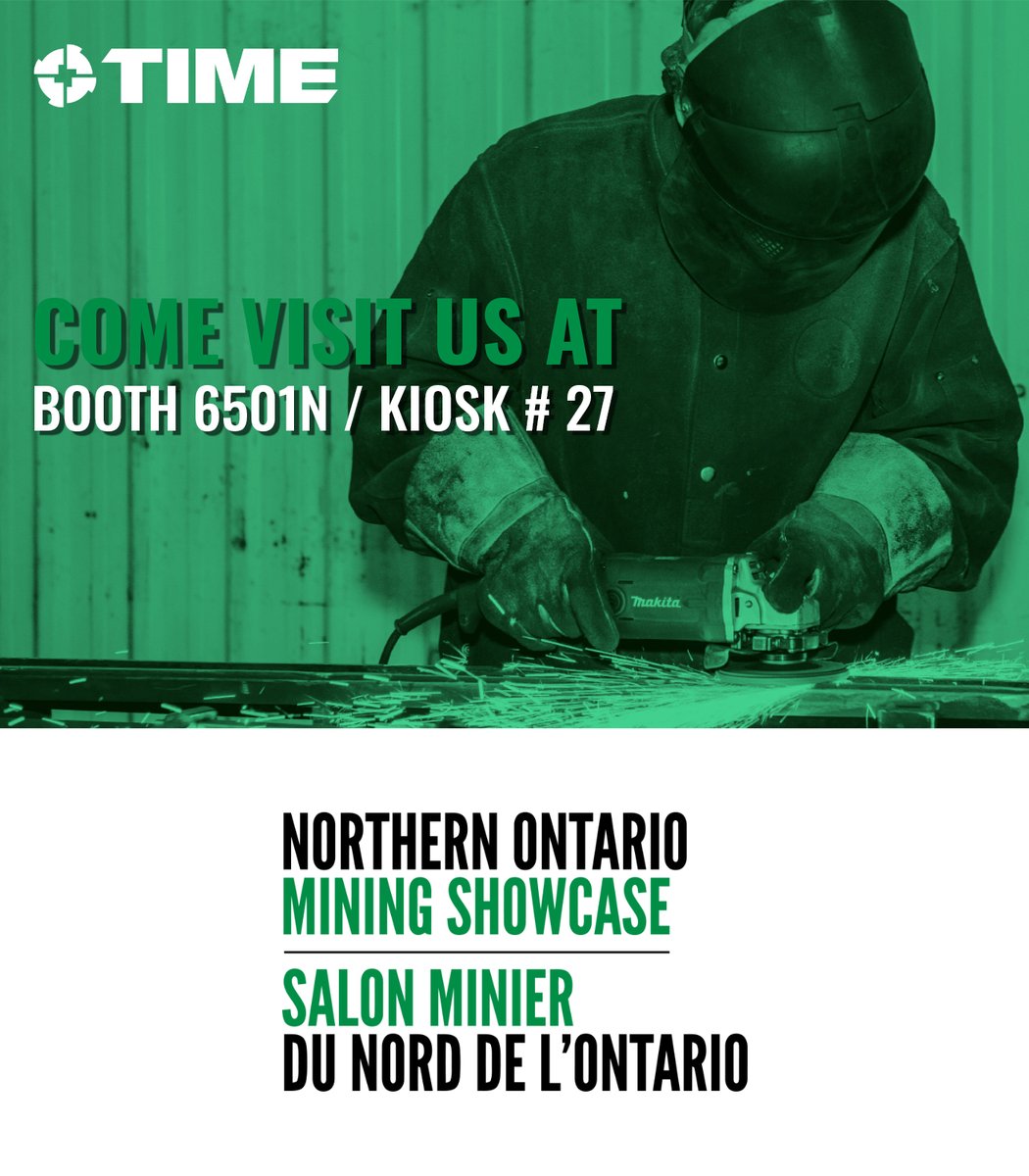 TIME Limited will be exhibiting in the 2023 Northern Ontario Mining Showcase at PDAC. Join us in Toronto, Ontario from March 5 to 8, 2023. Can't wait to see everyone there.

We will be at Booth 6501N, Kiosk #27. 

#MiningShowcase #PDAC2023 #mining #northernontario #canada