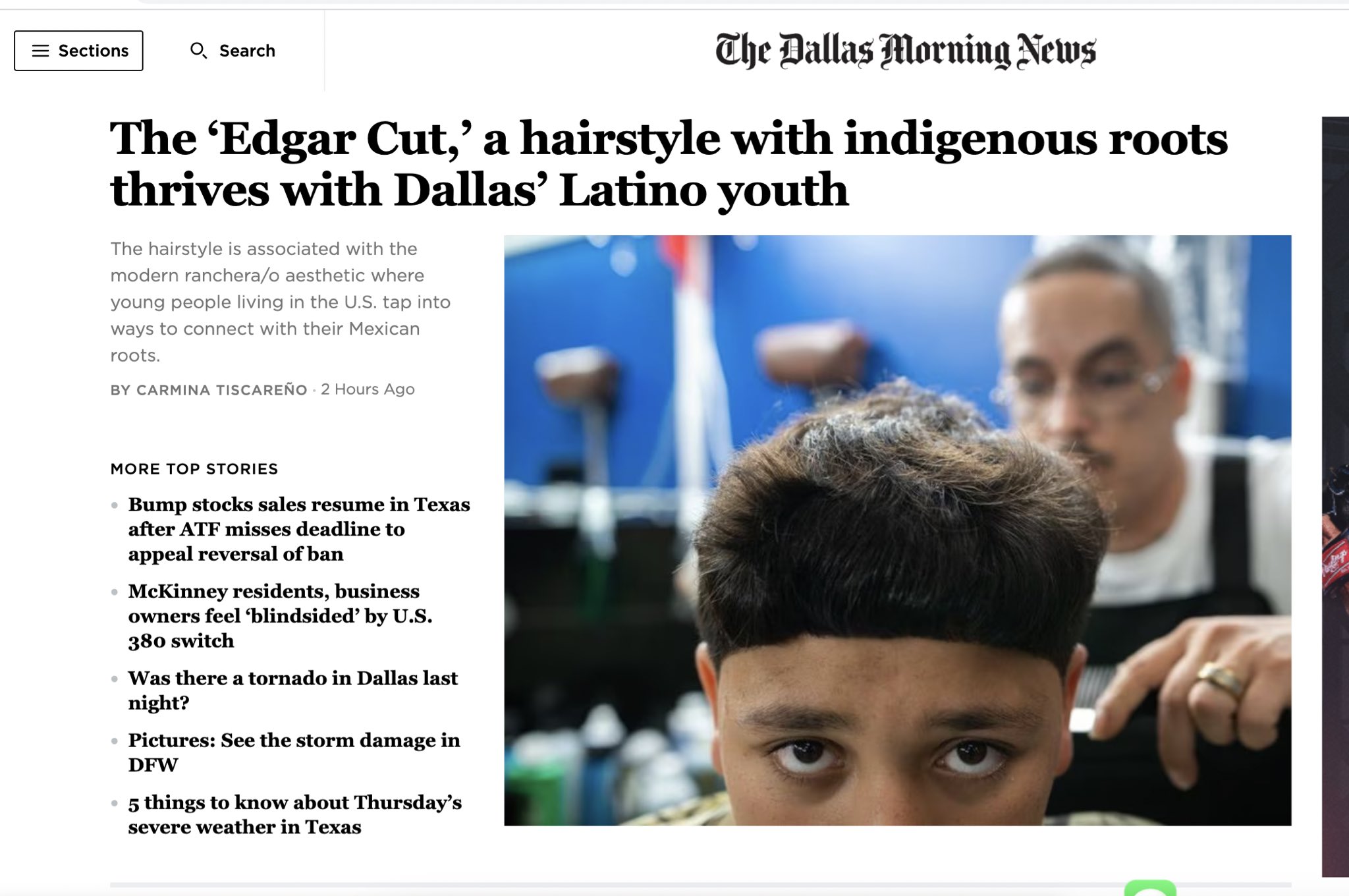 The 'Edgar cut,' a hairstyle with indigenous roots, thrives with Dallas'  Latino youths