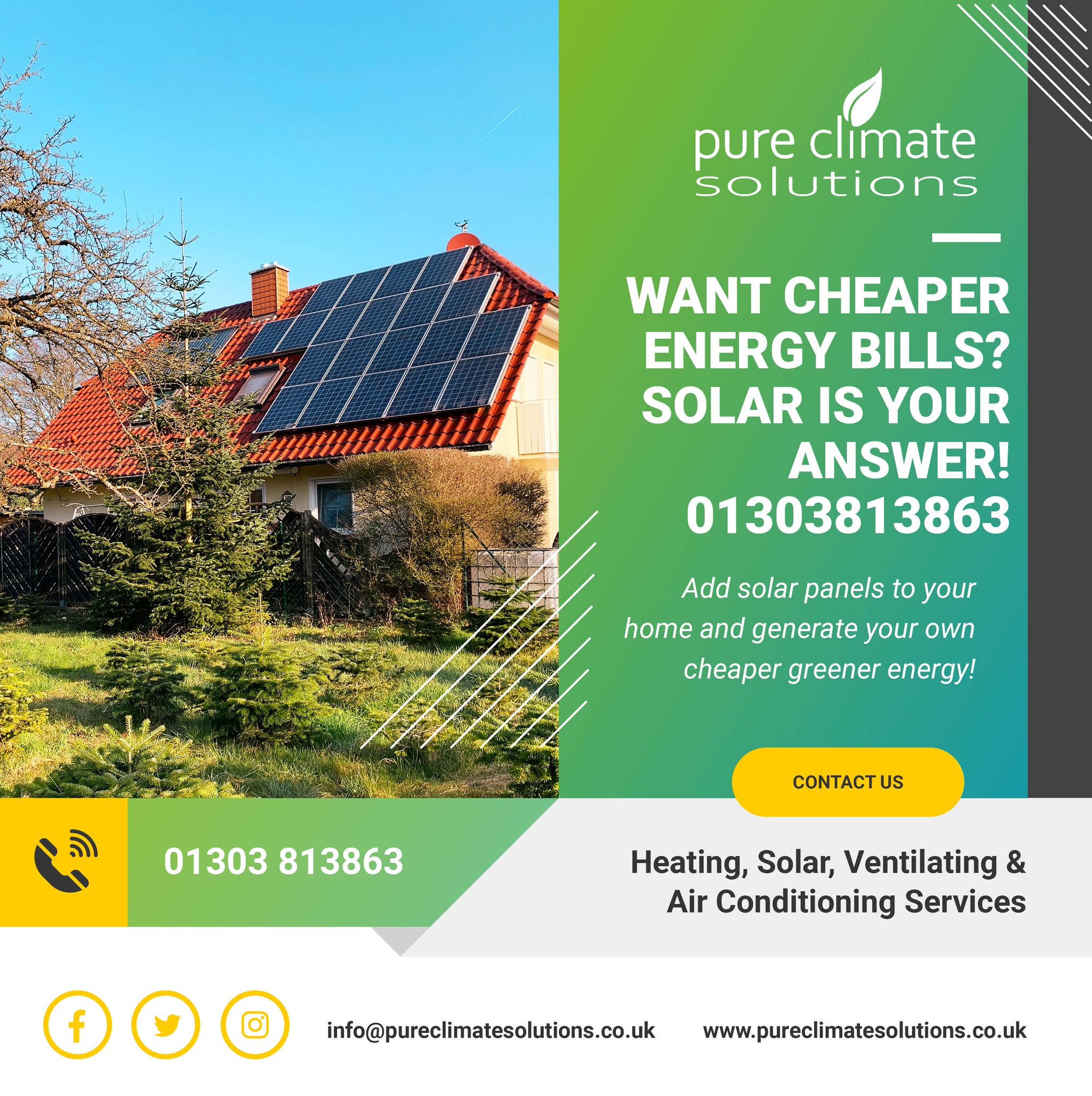 Pure Climate Solutions on Twitter "Want Cheaper Energy Bills? Solar Panels for your home is