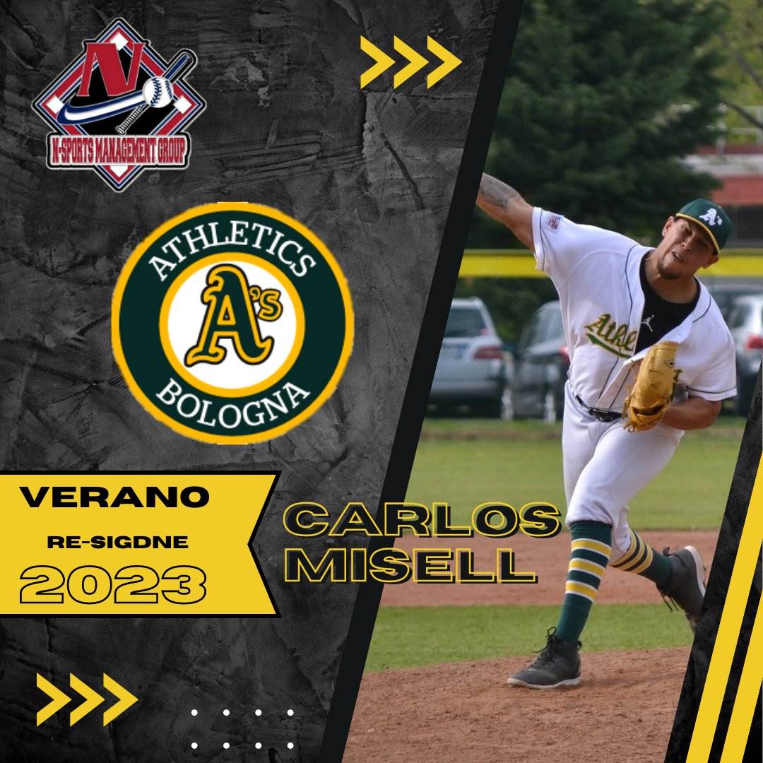 RE-SIGDNE 
El venezolano Carlos Misell vuelve a Italia con el equipo Athletics Bologna⚾️