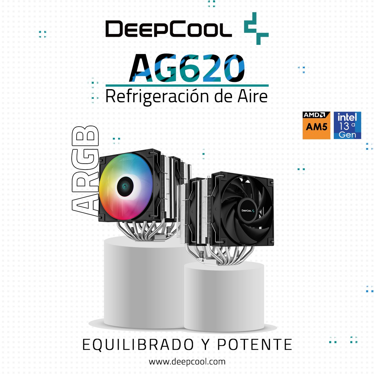 𝗥𝗘𝗙𝗥𝗜𝗚𝗘𝗥𝗔𝗖𝗜𝗢𝗡 𝗗𝗘 𝗔𝗜𝗥𝗘 | 𝐀𝐆𝟔𝟐𝟎

➡️ Disipador de CPU de 120 mm.
➡️ TDP de hasta 260 W.
➡️ 6 pipas de calor.
➡️ Doble torre de refrigeración.
➡️ Soporte PWM automático.

"DeepCool, líder mundial en refrigeración, fuentes de poder y case de alta gama."