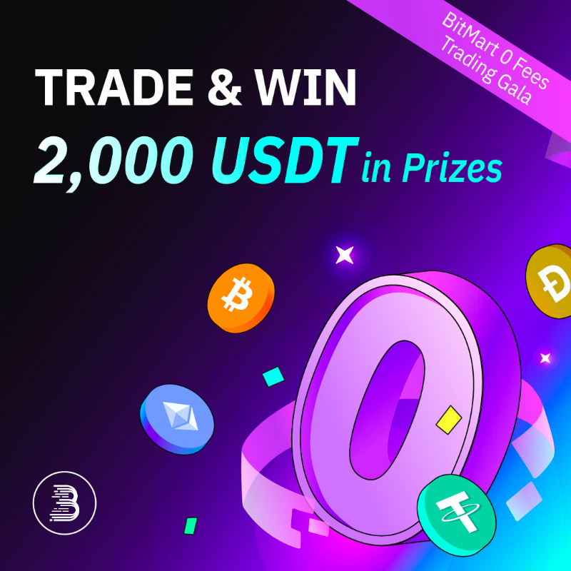 BitMartExchange's tweet photo. Celebrate #BitMart's New Fee Rate System with us by trading with 0⃣️ fees &amp; share 2,000 USDT 🤩

1️⃣ Follow us, tag 5 friends, quote RT using the text in the thread (changing the token to the one you trade)
2️⃣ Sign up: https://t.co/e1Z81sLY1Y
3️⃣ Complete: https://t.co/aJ6pw0ZybQ
