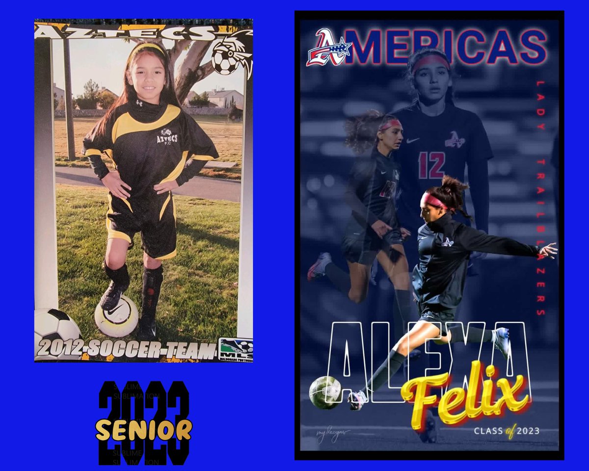 Girls_SoccerAHS's tweet photo. A special Thank You to our Seniors!
⚽️❤️Senior Spotlight💙⚽️ 

Alexa Felix- FORWARD 🔥

📸 @mydezigns22 
#ThenAndNow #BlazerNation #AmericasGirlsSoccer #Seniors @Americas_HS @OTorres_AHS @VVicencio_CMS https://t.co/gRCeXw0FSI