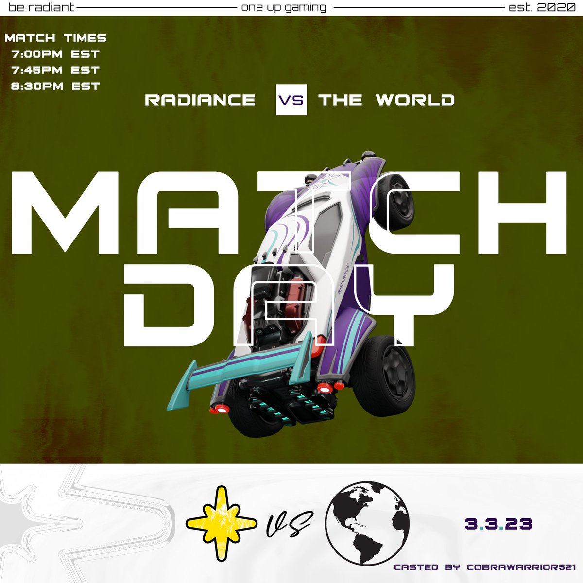 Radiance Gold plays in the One Up Gaming tournament tonight starting at 7PM EST! Go get 'em boys!