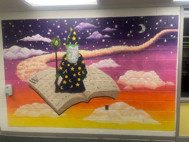 WHESmedia's tweet photo. More proof that the NHAS from Northern High School are absolutely amazing and beyond talented.  Mural #2 done and Walt looks incredible!!! https://t.co/8QCeayMKrQ