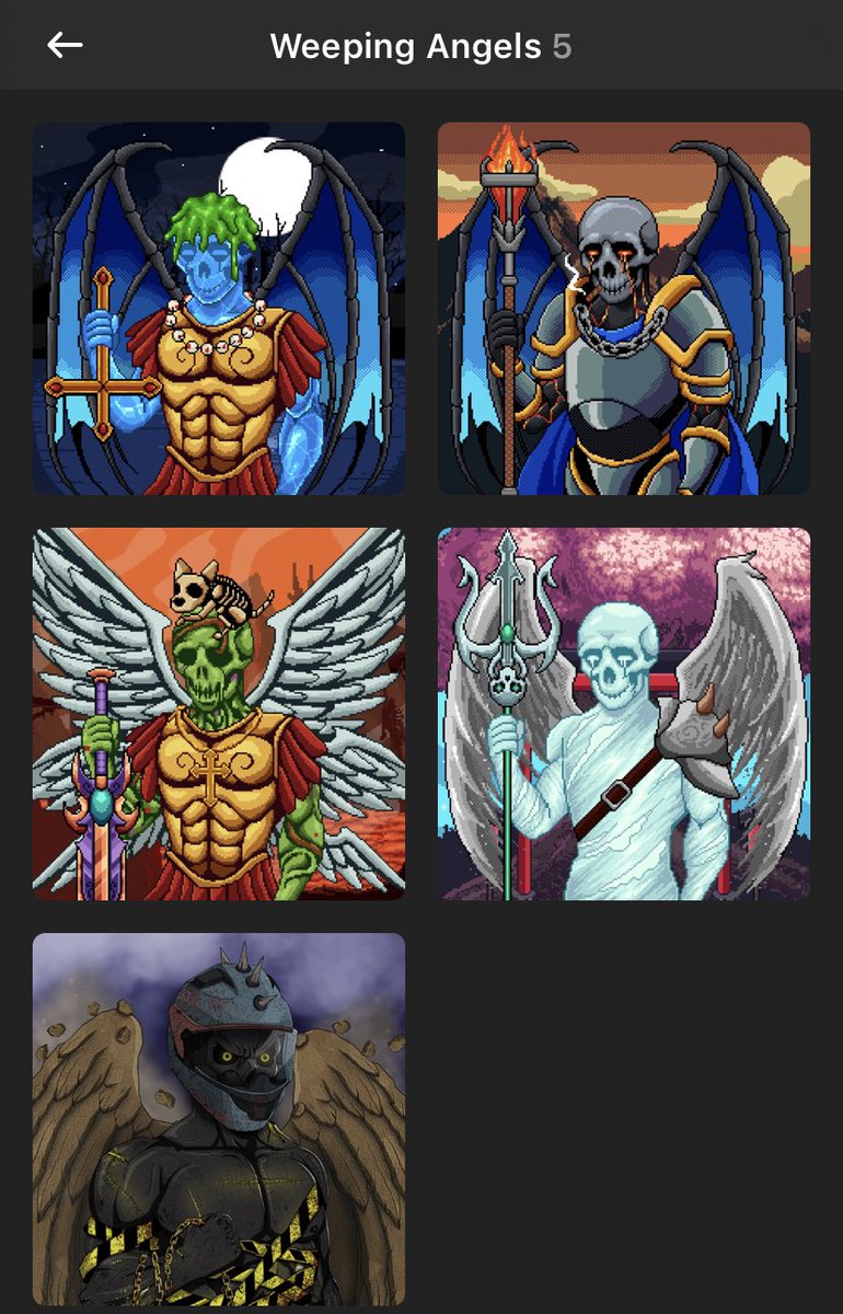 1 of each, LFG

<a href="/WeepingNFT/">Weeping Angels</a> #weepish #Solana #SOL #NFT #Art