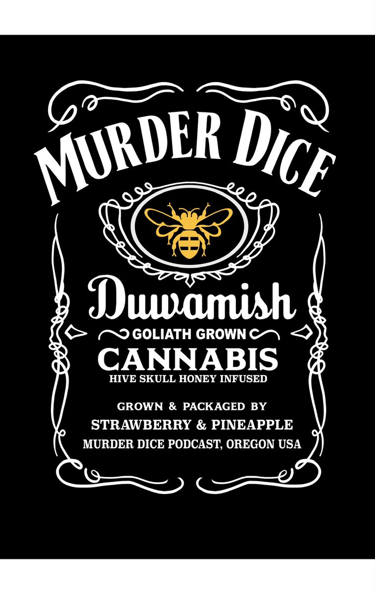 MurderDice's tweet photo. Most recent patreon sticker! Hive Skull Honey infused weed. Get it. #MurderDice https://t.co/uEHmtzJsTU