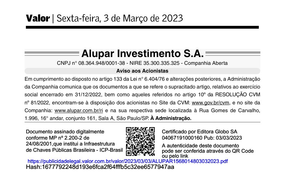 CalixtoCapital's tweet photo. #ALUP | ALUPAR | Aviso aos Acionistas https://t.co/PBXXLkB8DC