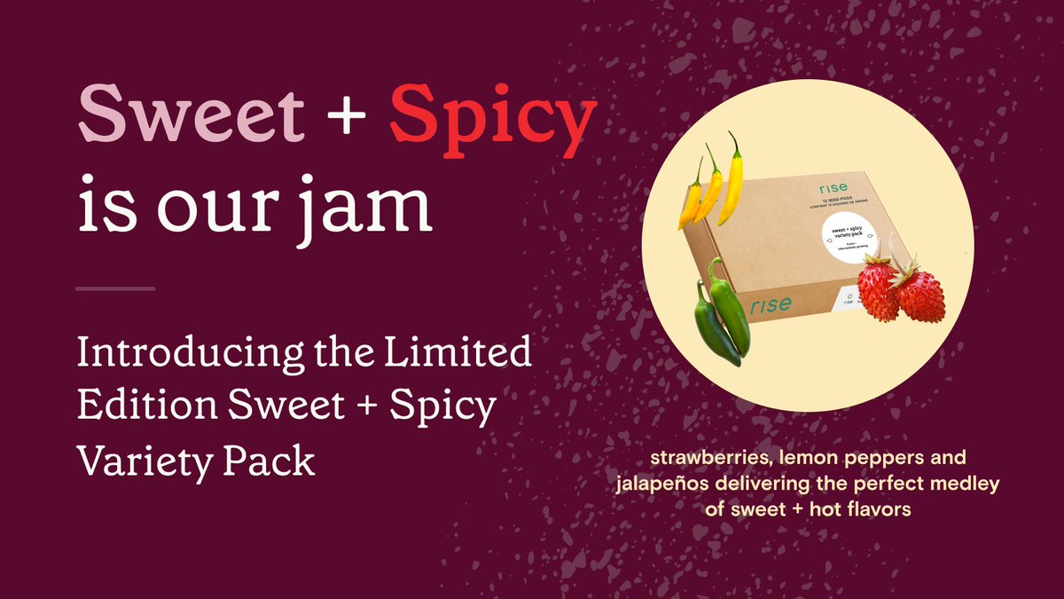 Our Sweet + Spicy Variety Pack is only here for a limited time. ✨

Try out this perfectly paired collection while supplies last: risegardens.com/products/sweet…

#strawberries #sweetandspicy #hotpeppers