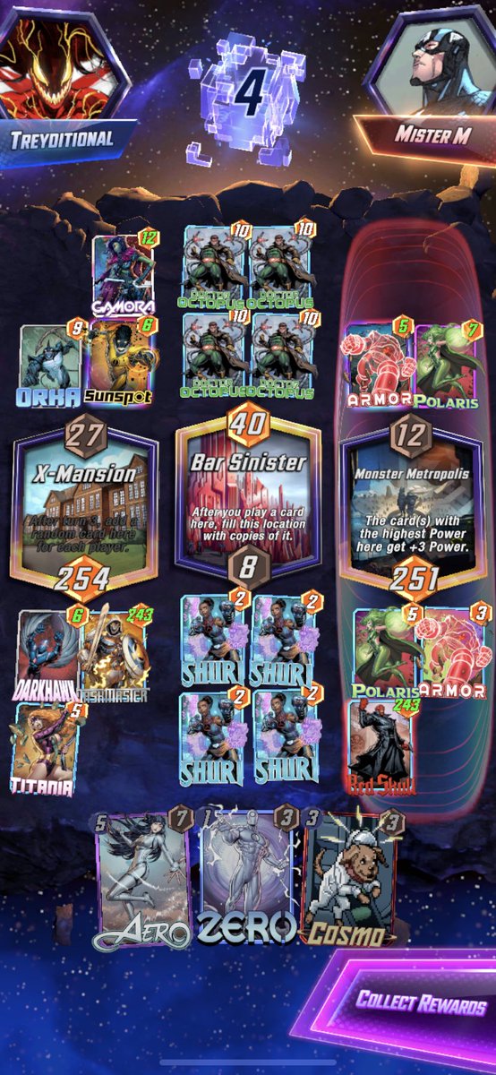 Treyditional's tweet photo. @MARVELSNAP That Shuri > Red Skull > Taskmaster combo is really fun 😎😁 #MARVELSNAPSHOT #MarvelSnap https://t.co/Kbe6mQeINr