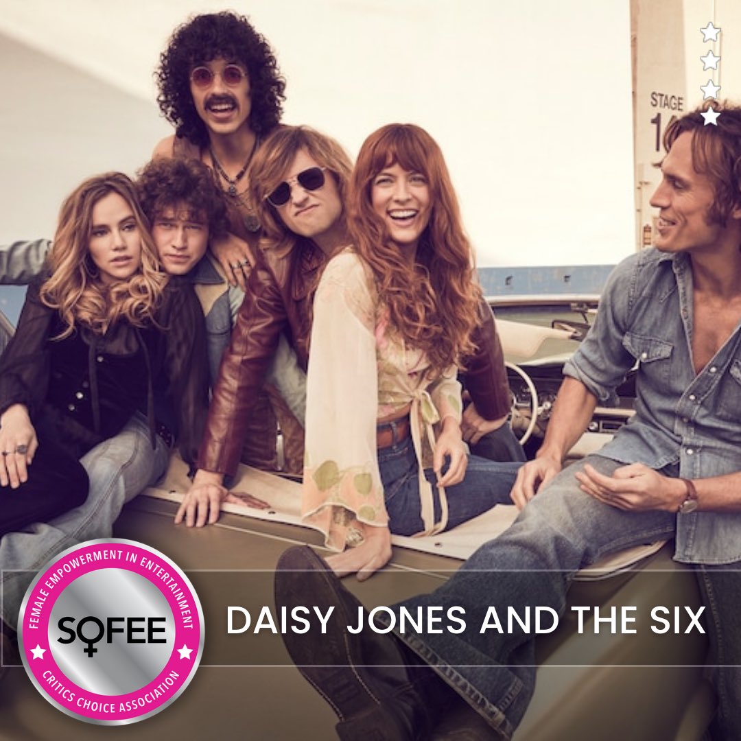 Today is the day ✌🏼Congratulations to #DaisyJonesAndTheSix  @primevideo ⭐️⭐️⭐️⭐️ The series has earned the #CriticsChoice Association #SOFEE Seal of Female Empowerment in Entertainment🎬
 <a href="/hellosunshine/">Hello Sunshine</a> <a href="/daisyjonesand6/">Daisy Jones and the Six</a> 
#SOFEE #criticschoice #daisyjonesandthesix #CCASOFEESEAL