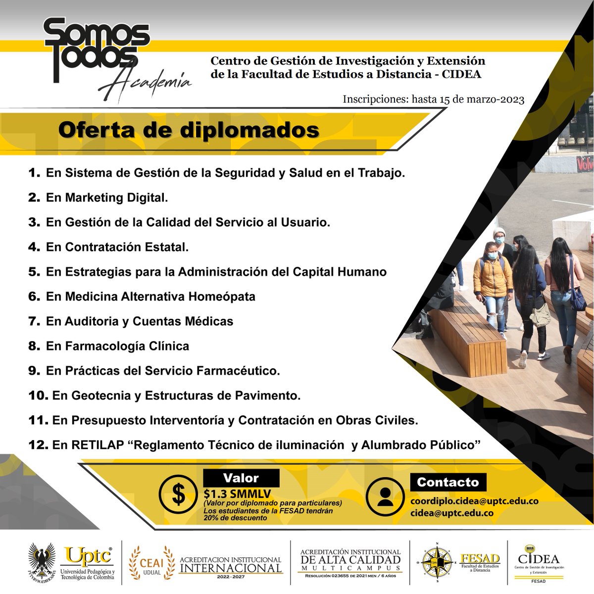 UPTCoficial's tweet photo. ✏ #AcademiaUPTC | El Centro de Gestión de Investigación y Extensión de la Facultad de Estudios a Distancia - #CIDEA #UPTC, informa que se encuentran abiertas inscripciones para la II cohorte de diplomados hasta el 15 de marzo 📝
 
Más información 🖱🔻
https://t.co/xJcQU6e3h1 https://t.co/3a6nZr4Bzj