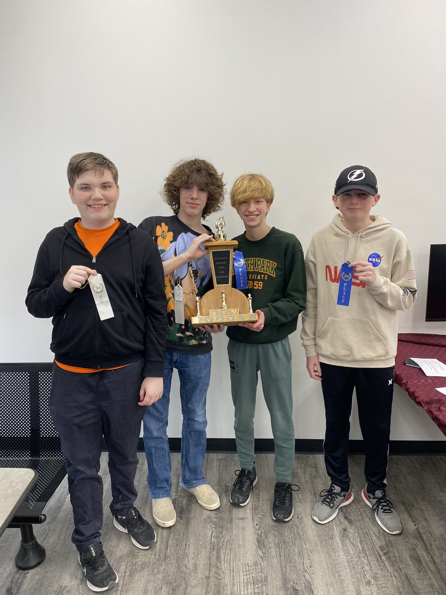 MrDClare's tweet photo. Congratulations to the NPC chess team on their first place finish at the PJ tournament today. Andrew won top grade 9 and overall top player, while Abdul won top grade 12. Lots of second and third place individual grade finishes too! Well done everyone. @NPCVSPrincipal @GEDSB https://t.co/lSGAC4OJBA