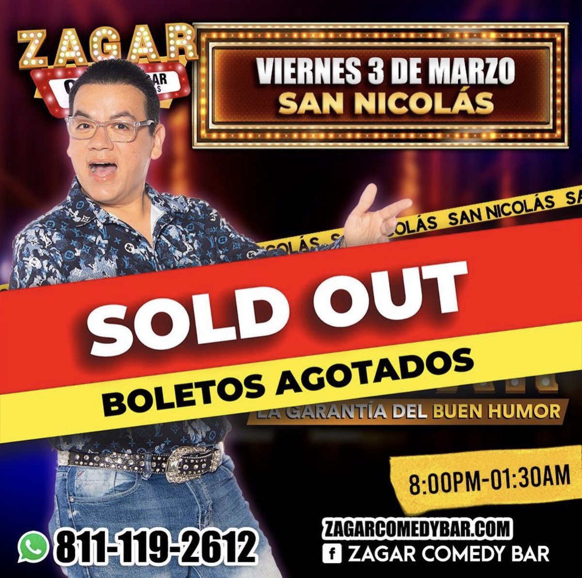 zagaroficial's tweet photo. Gracias a todo mi raza de San Nicolás y sus alrededores por este Sold Out en casa.🙏🏻🙌🏻. #ZagarComedyBar https://t.co/qXJi2EFLHg