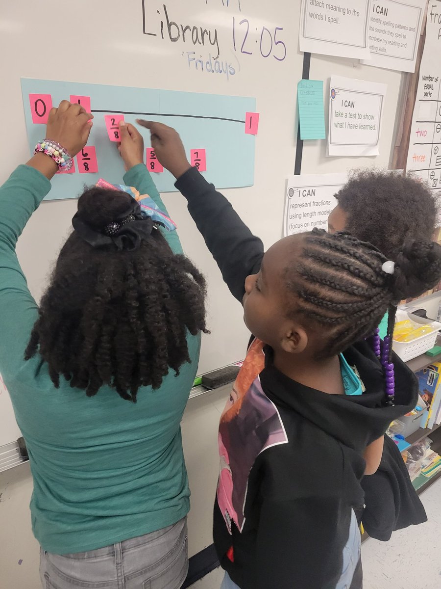 mrs_m_tb's tweet image. 3rd grade is making it a goal to be more intentional and engaging with our instruction. Today, we worked in teams to place fractions on a number line.  @smithfarmes