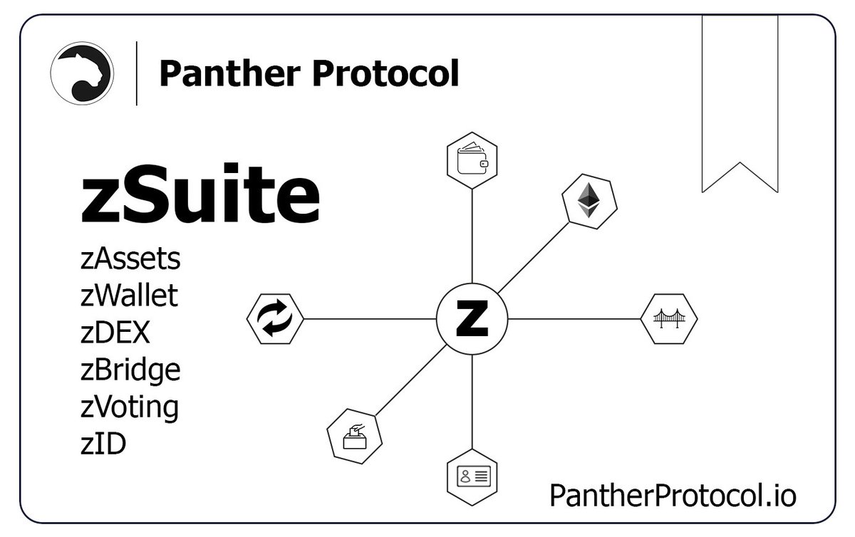 0xnka's tweet photo. @ZKPanther 's #zSuite: #zAssets, #zDEX, #zID, #zVoting and more will be available soon.
All for your #privacy.
Stay tuned and take a look #Roadmap lately updated.
👉https://t.co/Z2GBsKIthB
$ZKP https://t.co/k77st7X6vG