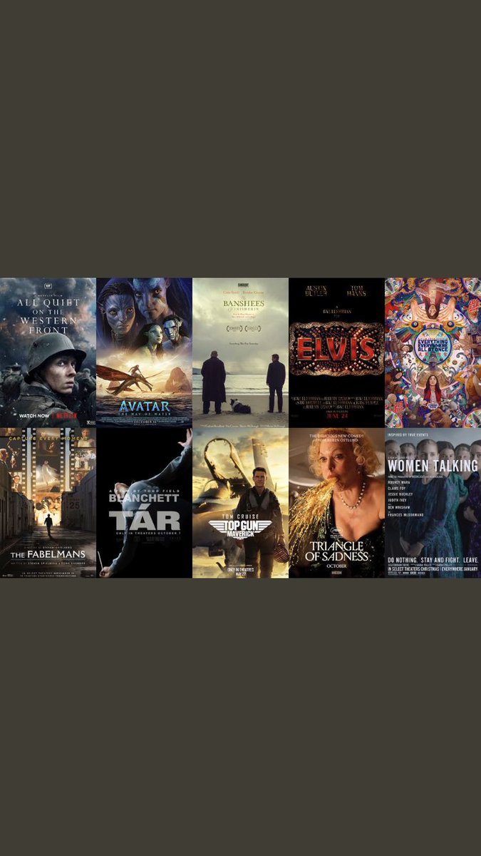 Al final he vuelto a poder ver las 10 películas nominadas a los #OscarNominations2023 a mejor pelicula antes de la ceremonia