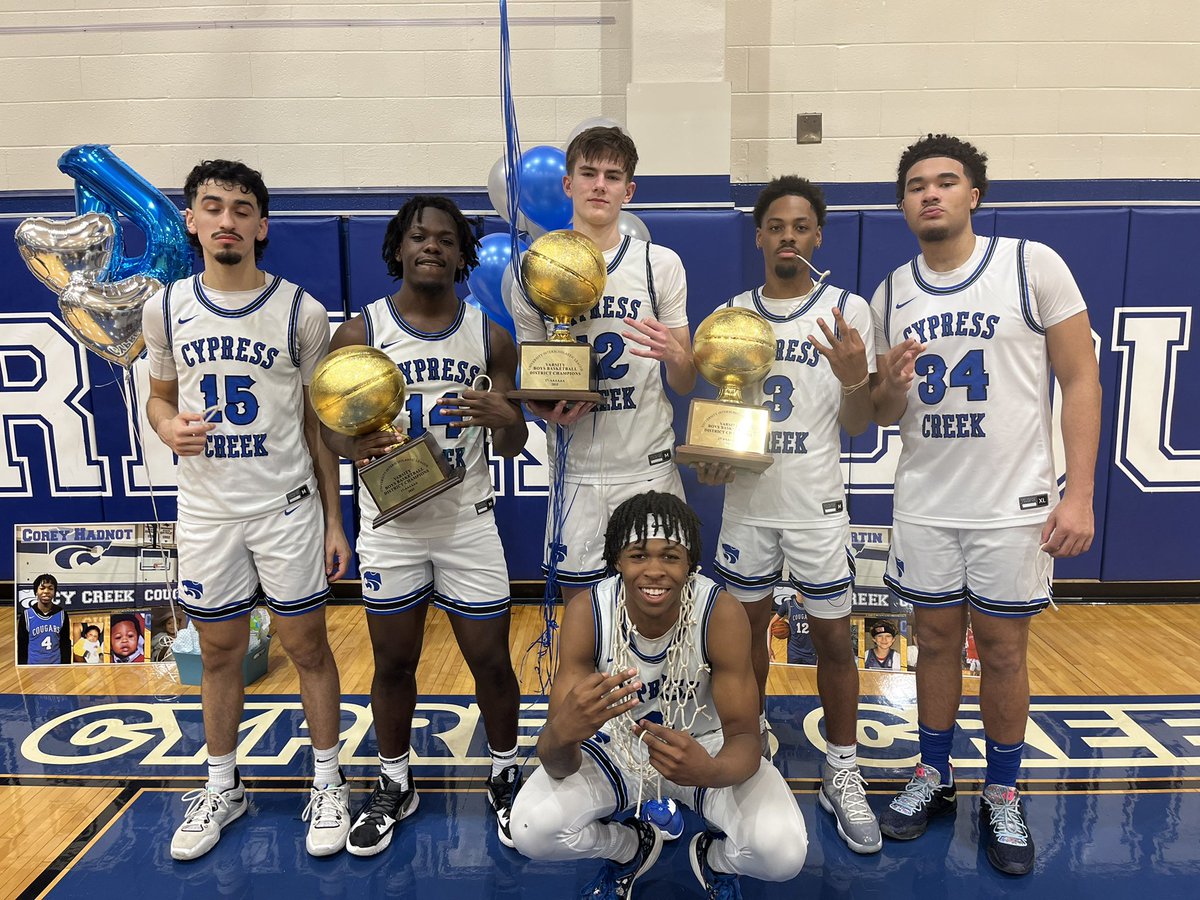 Thank you to a special group of Cougar seniors! <a href="/chadnot32/">Corey (CJ) Hadnot II</a> <a href="/Andrezlara1/">Andrez lara</a> <a href="/NoahMartin2023/">Noah Martin</a> <a href="/ViningJohnathan/">Johnathan Vining</a> <a href="/milesbucket/">Miles Williams</a> <a href="/Tomis_3/">Tomis Griggs</a> 

38-4 district record
3 district championships
3 area championsionships