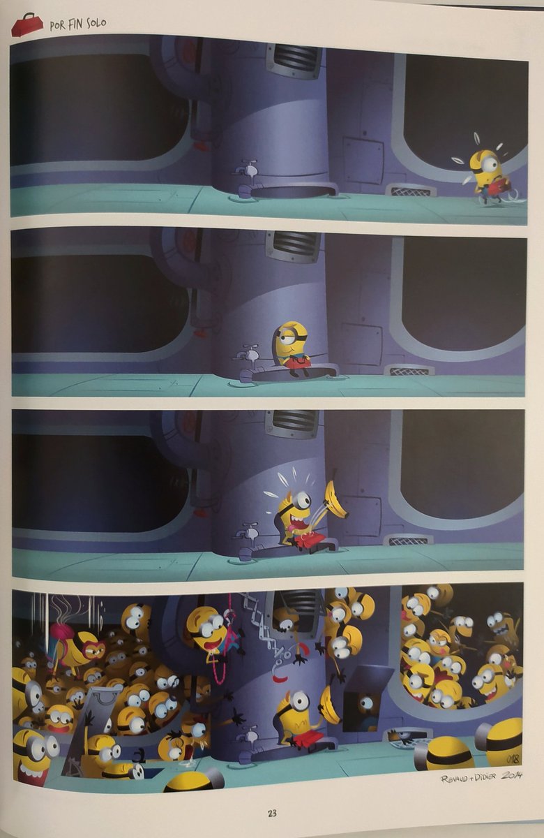 hombrepicaraza's tweet image. Un año de tebeos (62)
Los Minions.
¿Mis personajes favoritos creados este siglo? ¡Por supuesto! Malos malísimos pero con un enorme corazón y divertidos a más no poder, como demuestran en estos tebeos sin palabras. Acierto seguro
#intentando
#untebeoaldía
#unañodecómic
#LesMinions