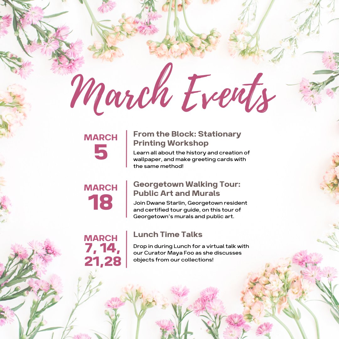 DumbartonHouse's tweet photo. We've got some great options for in-person and virtual programs this month, even if we are still closed to the public! We hope you'll join us for one or more! Find out more info and register via our link in bio! https://t.co/ytVS8x2FoW