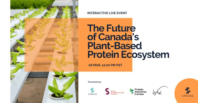 proteinindcan's tweet photo. To better connect Canada's #plantbased ecosystem, @Spring_is @SEEnclave &amp; Whisk Labs invite industry stakeholders to join a virtual discussion on their ecosystem mapping project and opportunities in the sector!