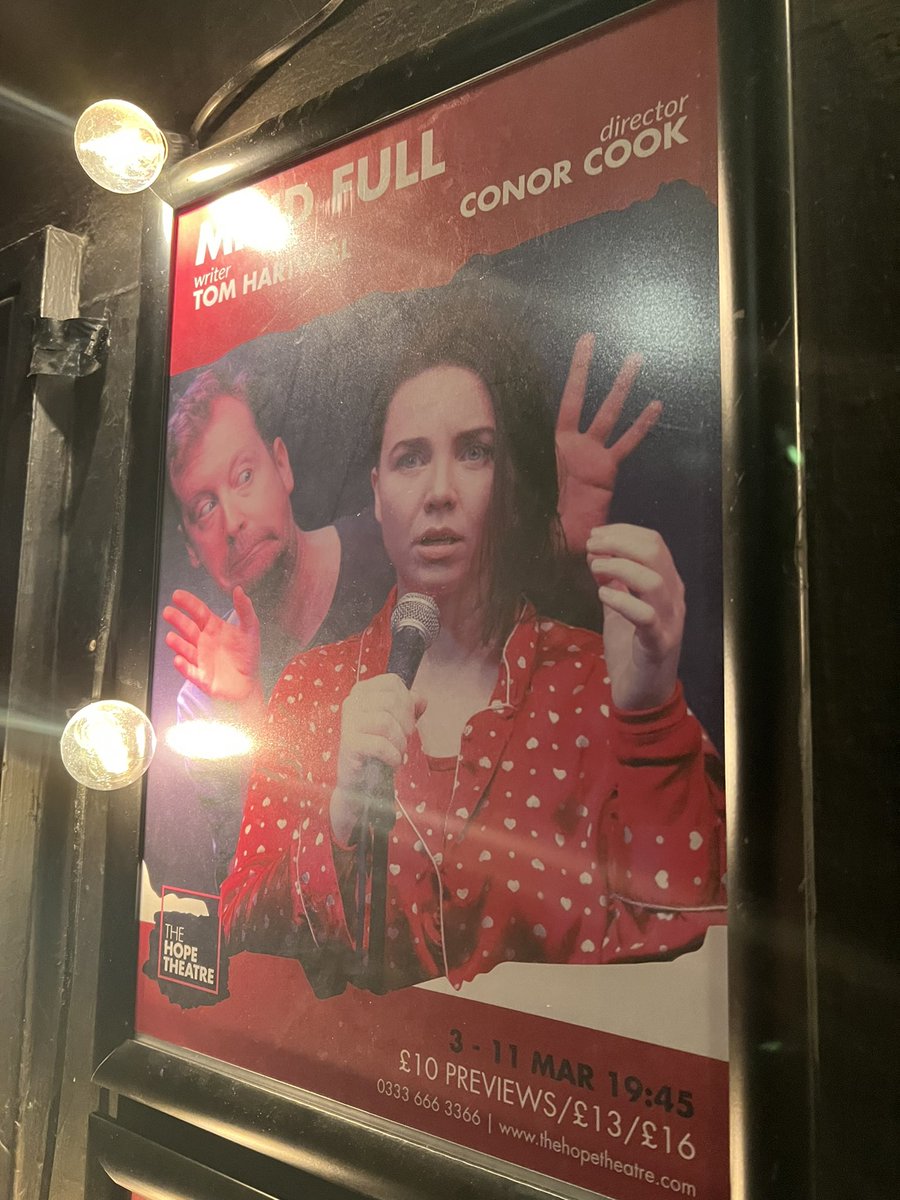 the main man <a href="/TomHartwell88/">Tom Hartwell</a> is hilarious and heartbreaking! Head down to <a href="/TheHopeTheatre/">The Hope Theatre</a> while you can to see Mind Full! It’s brilliant!