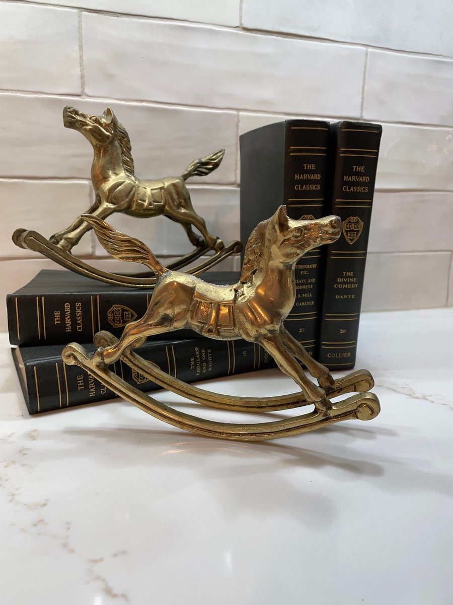 RobynParkerHome's tweet photo. Pair 1960's Solid Brass Rocking Horses Figurines https://t.co/C3rSh6Mmin #brassrockinghorse #pairrockinhorse #babyrockinghorse #brassnurserydecor #brass #robynparkerhome https://t.co/UDWLq23KtW