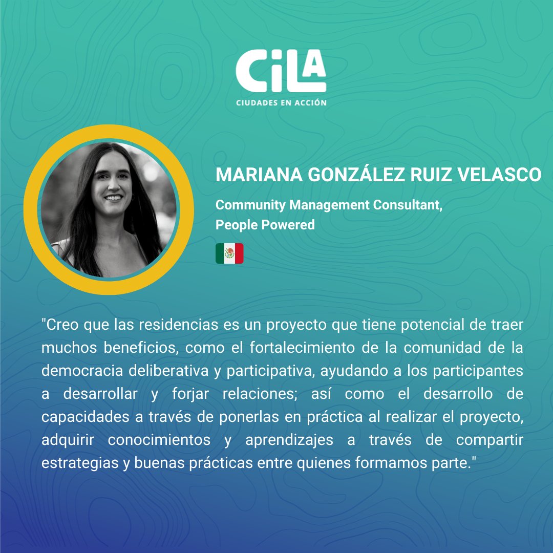 AsuntosDelSur's tweet image. A través de este programa lxs participantes ayudarán a desarrollar herramientas y proyectos innovadores que aborden retos comunes de la democracia participativa y deliberativa.

Conoce a las residentes de #HUBLATAM y a la Community Management Consultant de #PeoplePowered.