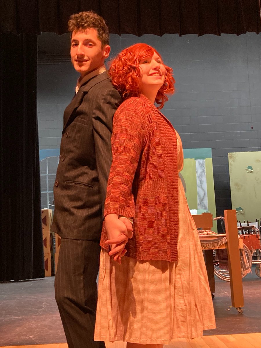 Warbucks (Trey Cunningham) and Annie (Cailyn King) are together at last in "Annie" at GHS on March 10, 11, 12.