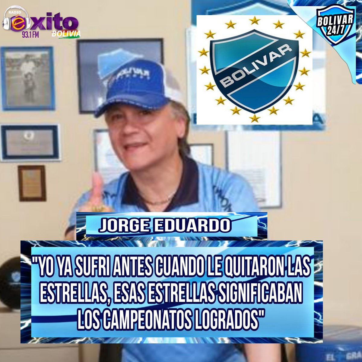 bolivar247's tweet photo. #Exclusivo🔴
#PorBolivar247Radio🎙️
JORGE EDUARDO:"Yo ya sufri antes cuando le quitaron las estrellas del escudo, esas estrellas significaban los campeonatos logrados y de repente lo sacaron y eso me dolió mucho".
https://t.co/Xwx8qdqWBB
#RadioExito
#UnidosSomosMásGrandes https://t.co/nSs6DzvmdY