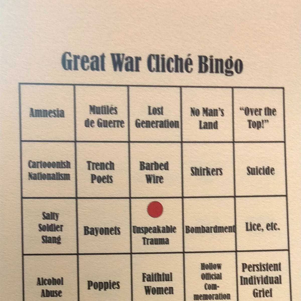 Thanks to everyone who helped Steve Trout and me make our conference "Experiencing War Memorials: Place, Feeling, and Public Memory" a success last week in Tuscaloosa. Jennifer Ladino gave a marvelous keynote.  Special shout-out to my WWI colleagues!