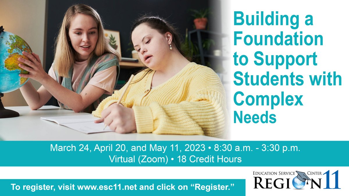 ESC Region 11 SpEd Rocks (@esc11spedrocks) on Twitter photo If you support a student with complex needs, please come to <a href="/ESCRegion11/">ESC Region 11</a> to improve your skills. If you support a student with complex needs, please come to <a href="/ESCRegion11/">ESC Region 11</a> to improve your skills.