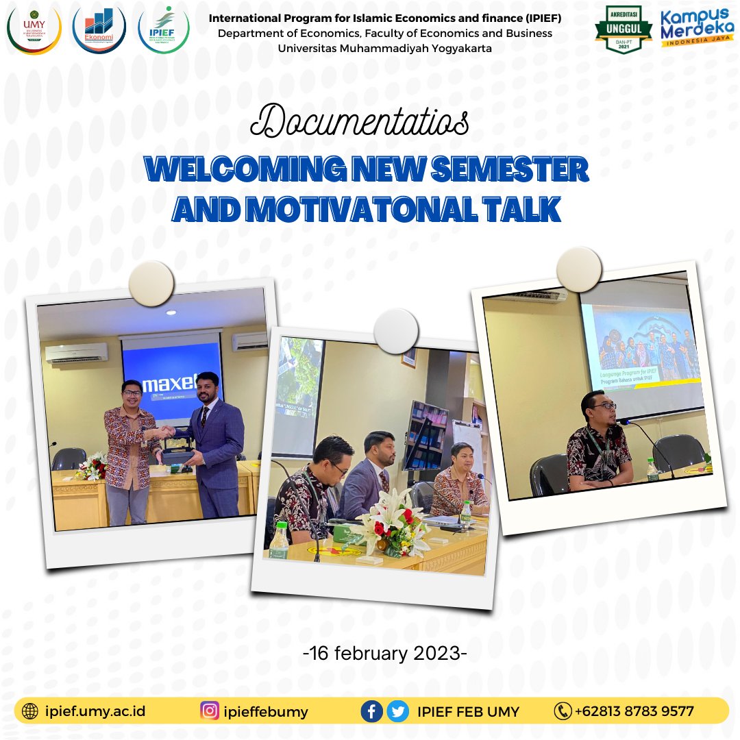 IPIEFFEBUMY's tweet image. #Documentations Welcoming new Semester and Motivational Talk with Brother Mohammad Eisa Ruhullah (PhD Student at International Institute of Islamic Thought, International Islamic University Malaysia).
🔍Find us on
Website : ipief.umy.ac.id
Instagram : @ipieffebumy