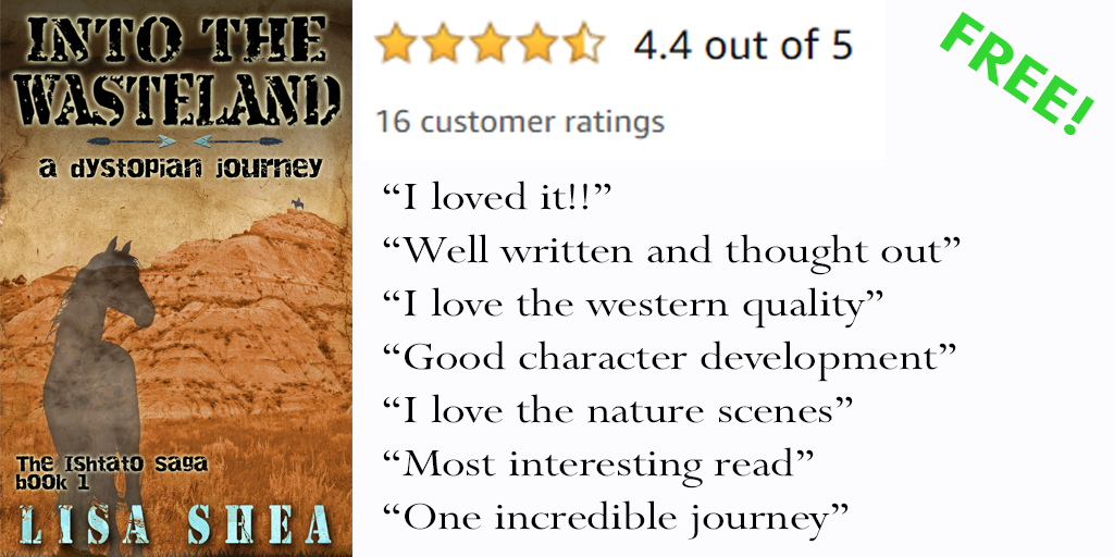 Free!
Abandoned. Alone. 
She faces a dystopian Western wilderness with only 
the determination in her heart 
and the clothes on her back. 
Can she survive the journey? 
amazon.com/Into-Wasteland… 
#SFRTG #IARTG #CR4U