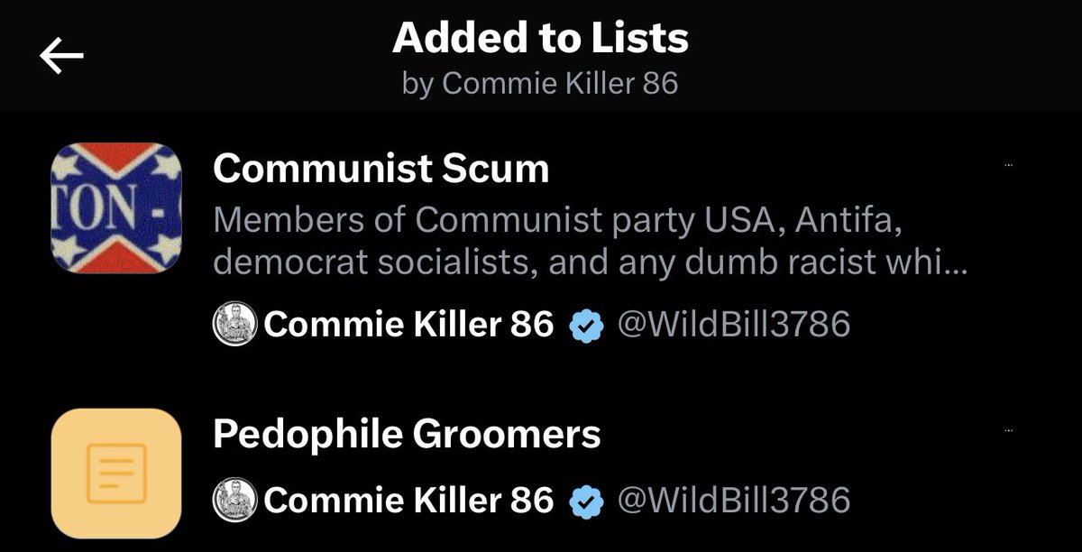 NiciH10's tweet image. Oh no, this super tough guy added me to his lists! 🫢 #MAGATool #DoucheAlert