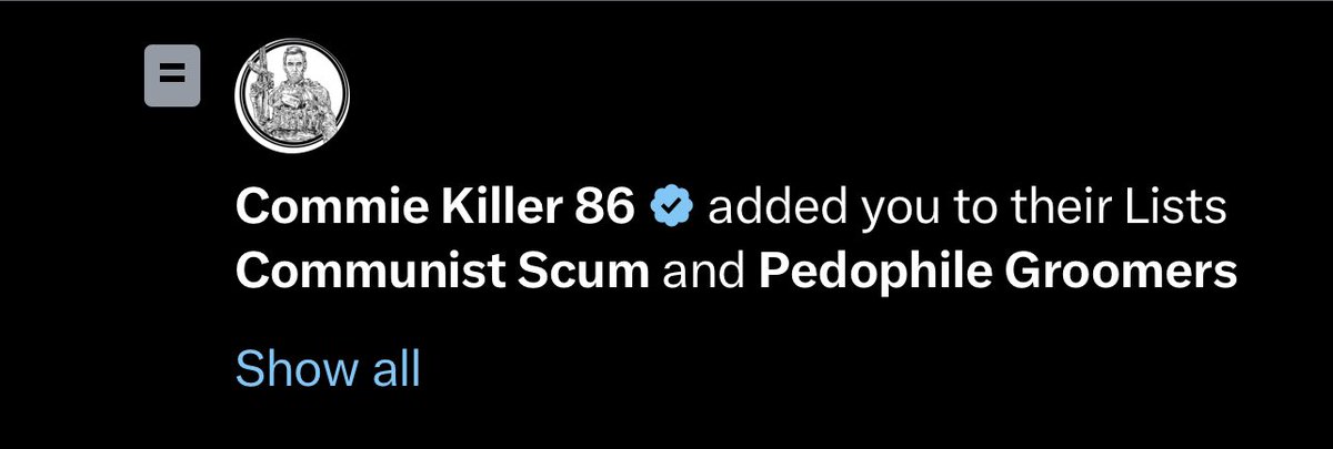 NiciH10's tweet image. Oh no, this super tough guy added me to his lists! 🫢 #MAGATool #DoucheAlert