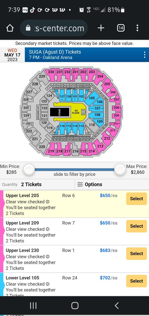 SanD725's tweet photo. #SUGA_AgustD_TOUR
I'm asking less than 1/2 the price similar seats are reselling for. These are row 5 sec204 great view!! https://t.co/Suse8bUTfT