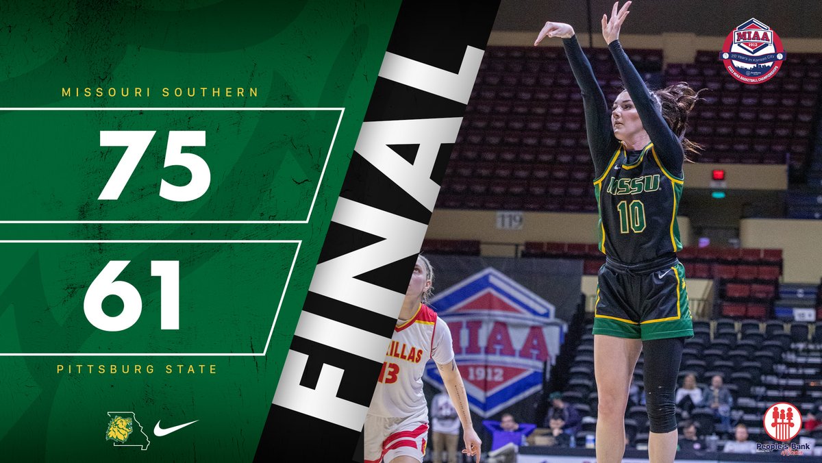 MssuWbb's tweet image. The Lions BEAT Pittsburg State 75-61 in the MIAA Quarterfinals!

Lacy Stokes had 19 points, Kaitlin Hunnicutt had 16 points and Amaya Johns had 11 points. 

Southern to play the MIAA tournament No. 1 seed Nebraska - Kearney in the semifinals tomorrow at 6:00pm. #LadiesLetsROAR
