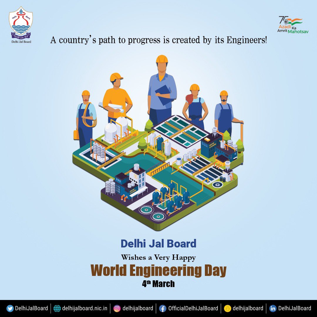 DelhiJalBoard's tweet image. Let’s thank our engineers today who create solutions that help in serving the people better.    

#WorldEngineeringDay #WorldEngineeringDay2023
