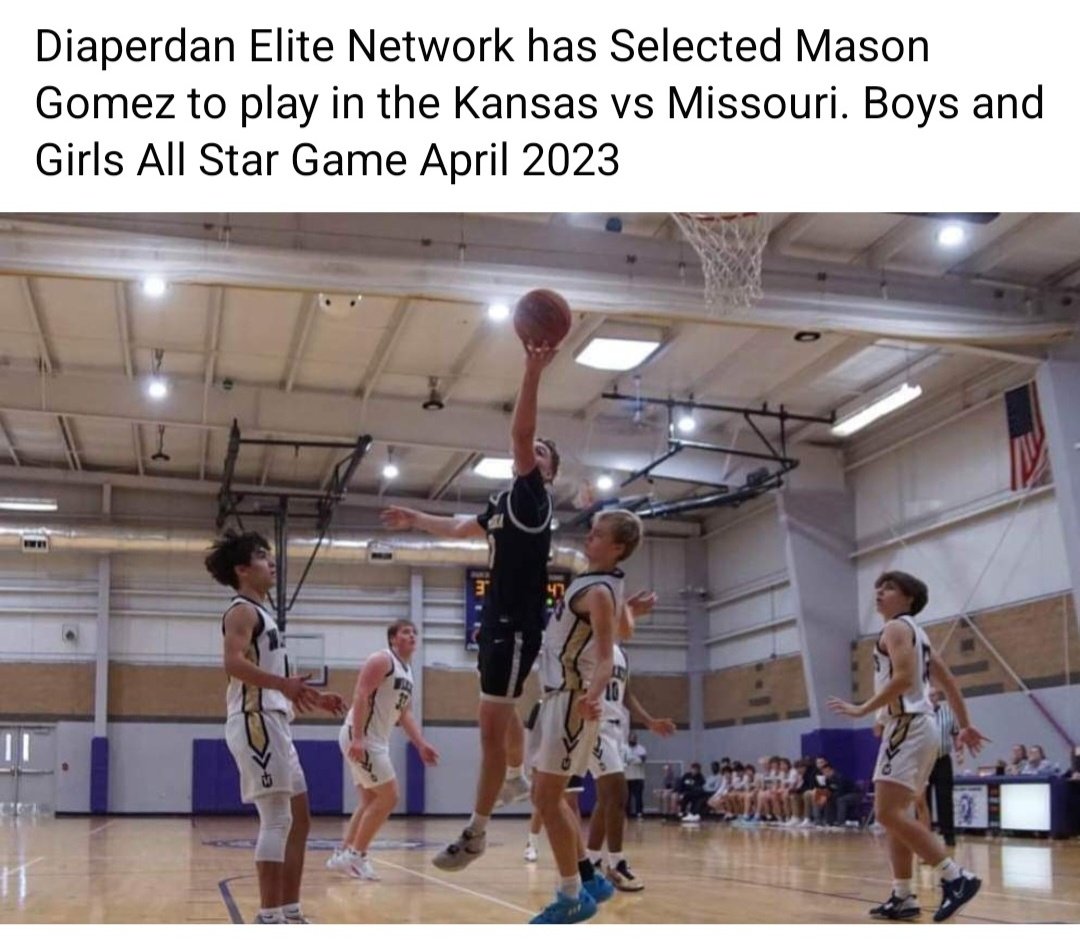 Excited and honored to be selected to play in the Diaperdan Elite Network Kansas vs Missouri All Star Game on April 2nd. <a href="/NXTPROKS/">NXTPRO Kansas</a> <a href="/kansas_scout/">Kansas Scout</a> <a href="/T_HighHoops/">Topeka High Men’s Basketball</a> <a href="/kyleunruh/">Kyle Unruh</a> <a href="/RL_HoopsKS/">RecruitLook Hoops Kansas</a> <a href="/GFlair/">Geo Lyons</a> <a href="/94x50Ks/">KS 94x50 ELITE</a>