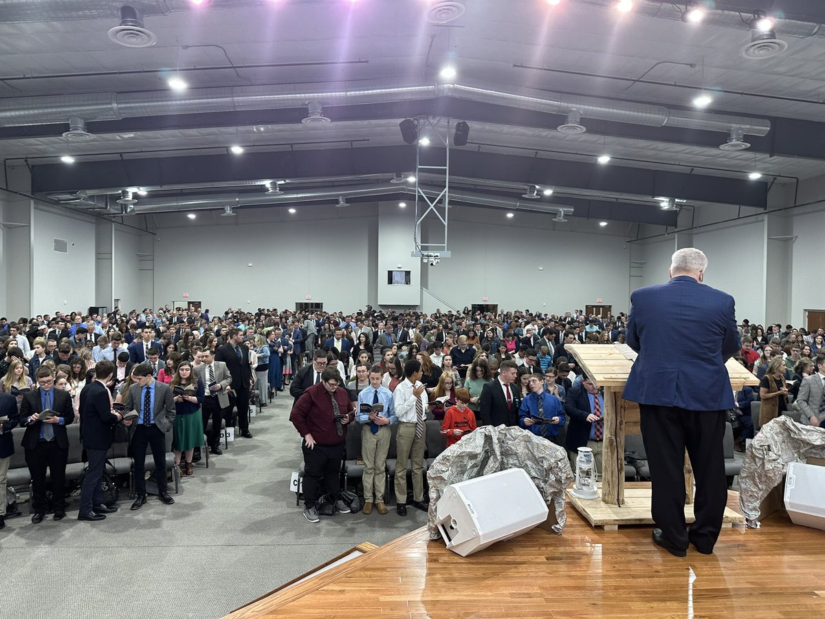 drjefffugate's tweet photo. 1,100+ teens from across America attended the @nyfc2023  this week! My how my heart is encouraged to see another generation committing themselves to serve God.  They loved the traditional, fundamental music and responded to preaching on Standards, Soul Winning and Serving God. https://t.co/scPVCgynFh