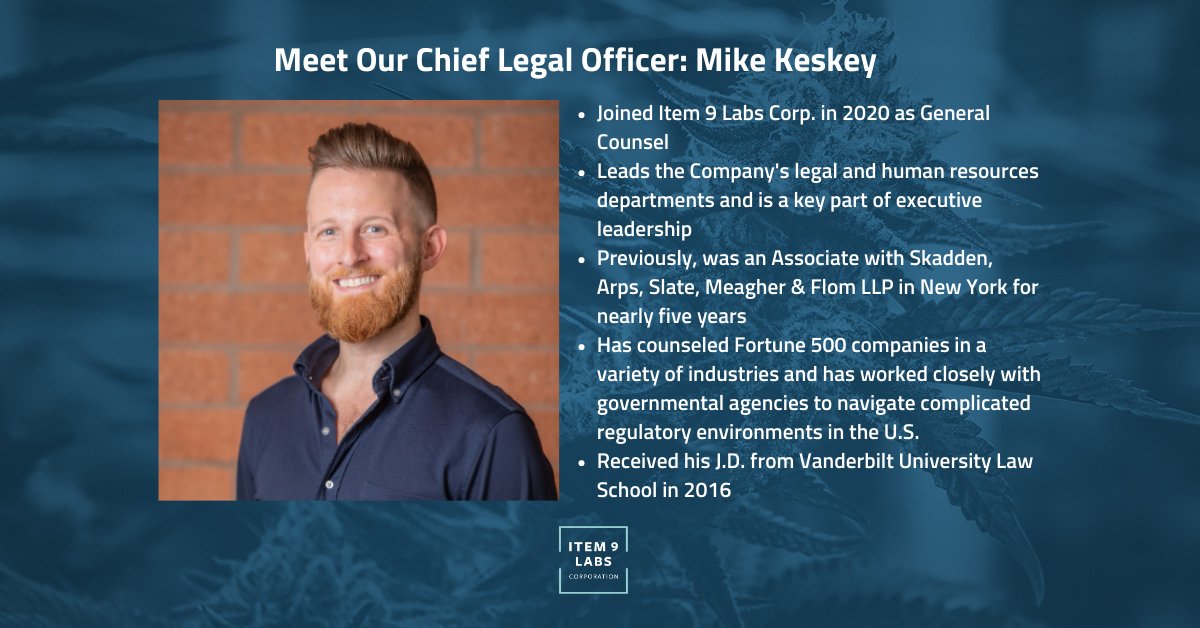 INLB Corp. has promoted General Counsel Mike Keskey to Chief Legal Officer! Since joining in 2020, Mike has done an incredible job leading our legal and human resources departments to help position the Company for monumental growth. #cannabis $INLB