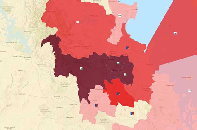 Rise of the Aspirational Left voters reshaping Australia.
Here’s a snip of an ADS/ESRI online map showing dark red shading for the three federal seats of Brisbane, Griffith and Ryan. 
Click for more..🔗elaborate.net.au/rise-of-the-as…
#australiavotes