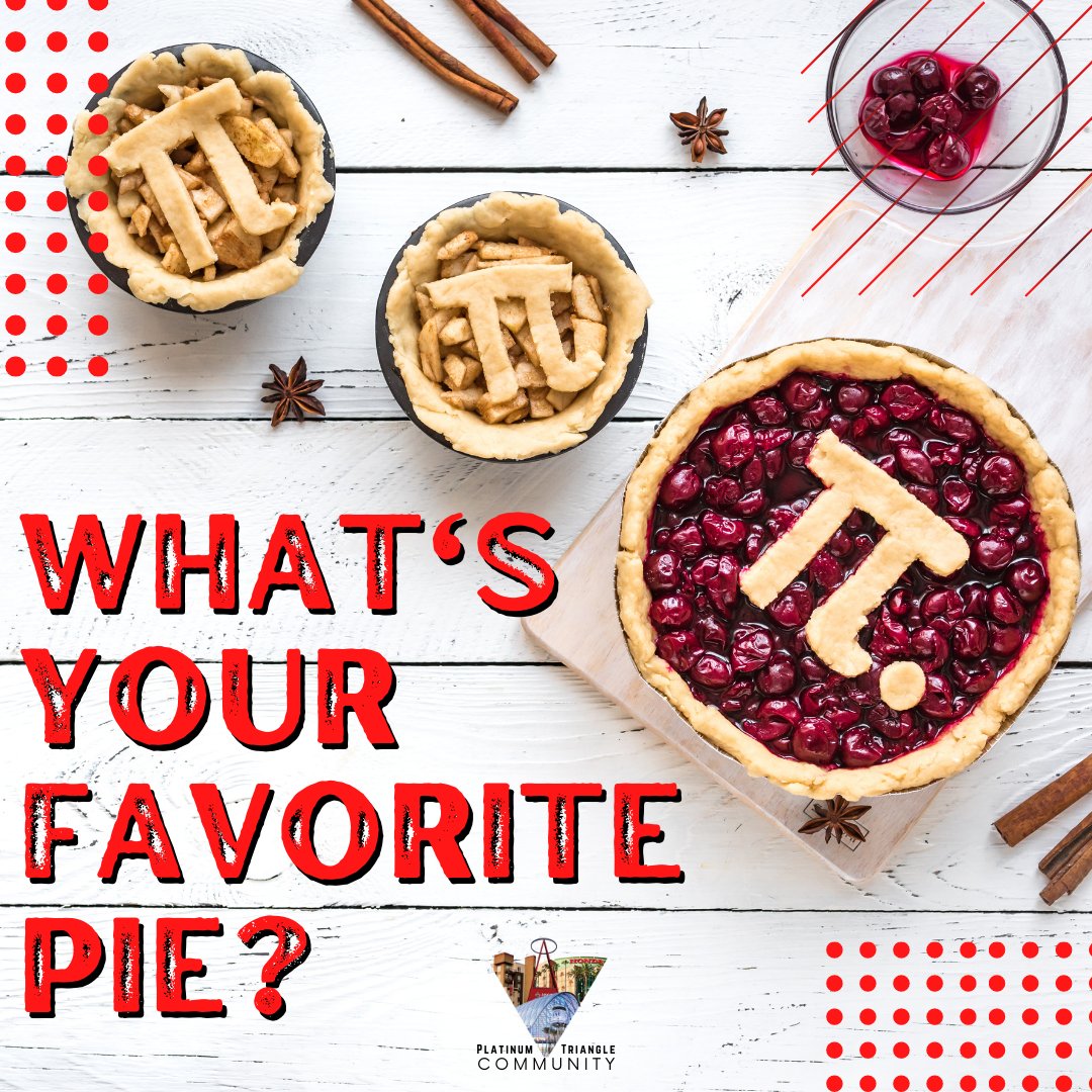 PTCAnaheim's tweet photo. It's Pi Day! So put down that calculator and share with us your favorite pie 🥧🤤

#platinumtriangle #platinumtrianglecommunity #anaheim #ptcommunity #ptanaheim #piday #applepie #dessert #math https://t.co/SYVtQ4NH4V