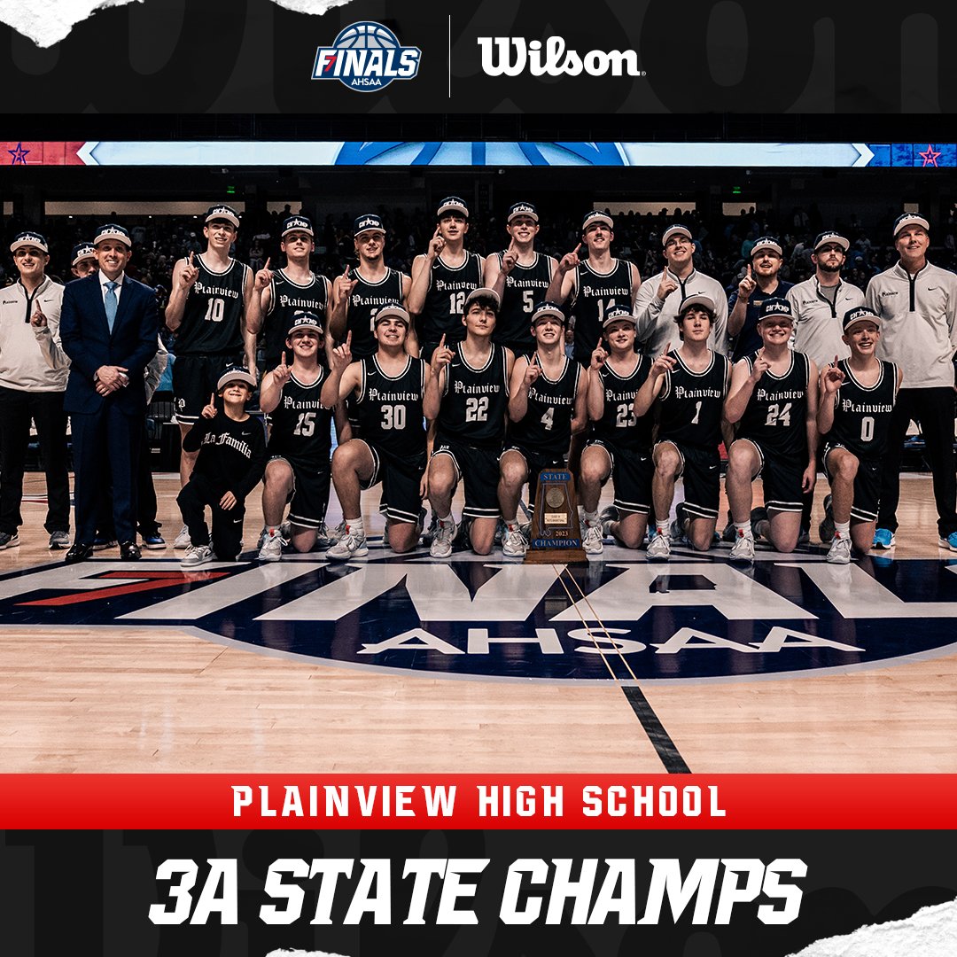 The @PlainviewHoops are Alabama's 2023 #3ABoys @WilsonSportingG #AHSAA State Champions! 🏆 #StateFinals | #Ball4ItAll | @WilsonSportingG | #3A | @LegacyArena | @AHSAAUpdates