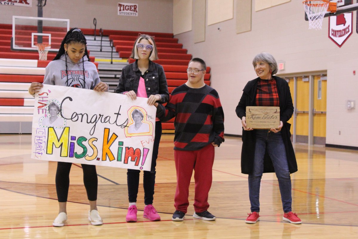PlattsburgHS's tweet photo. So proud to get to work with Kim Taber every day at PHS. Congrats on being recognized as the Missouri Council for Exceptional Children's 2022-2023 Paraprofessional of the Year! It's an honor to have you on our team. https://t.co/OEaTGeA5yc