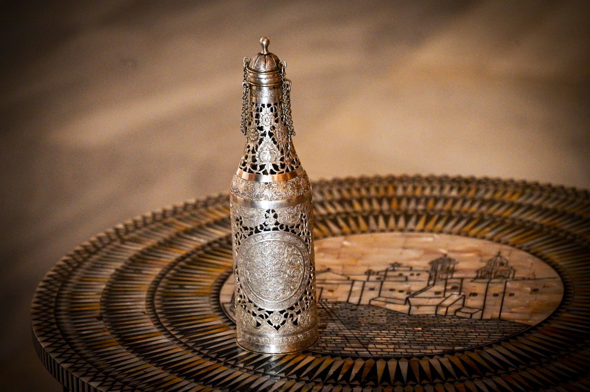 ArchbishopSarah's tweet photo. I'm honoured and grateful that the Chrism oil that will be used to anoint His Majesty The King was consecrated in Jerusalem today by 
His Beatitude Patriarch Theophilos III and the Anglican Archbishop in Jerusalem. https://t.co/ZDQ3yFDgC0