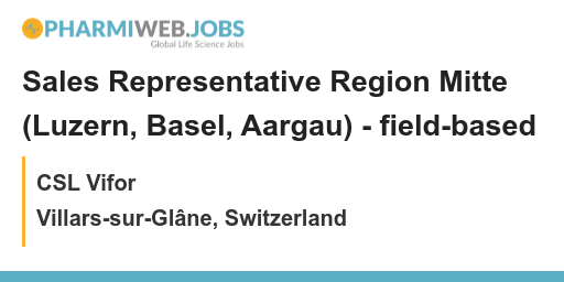 PharmaNews_Jobs's tweet image. Sales Representative Region Mitte (Luzern, Basel, Aargau) - field-based - CSL Vifor - Villars-sur-Glâne, Switzerland
bit.ly/3SK0sm9

Be a Sales Rep in the Mitte region of Switzerland! #CSLVifor #SalesRep #Luzern #Basel #Aargau #Switzerland #FieldBased #JobAdvert
